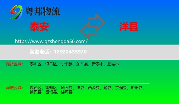 泰安到洋县物流专线