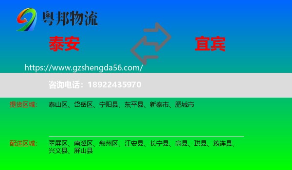 泰安到宜宾物流