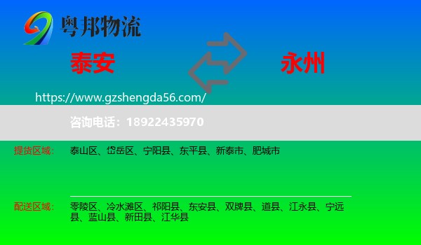 泰安到永州物流