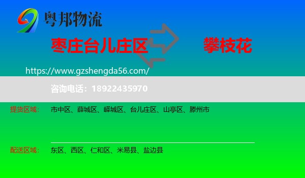 台儿庄区到攀枝花物流专线