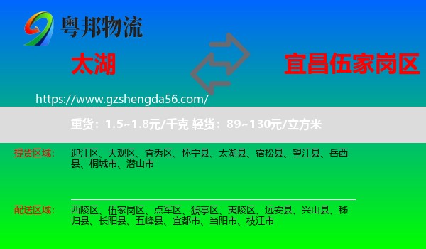 太湖县到伍家岗区物流专线