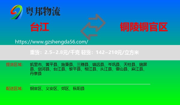 台江县到铜官区物流专线