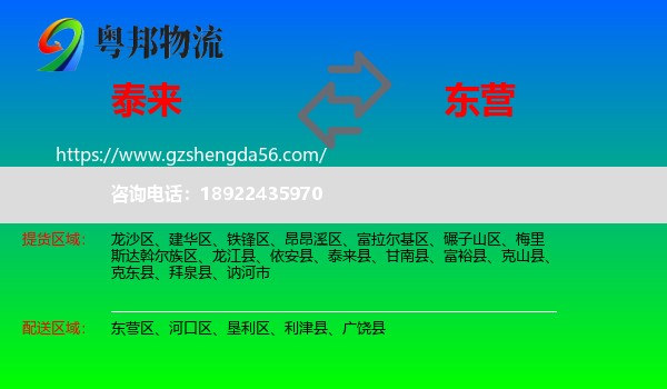 泰来县到东营物流