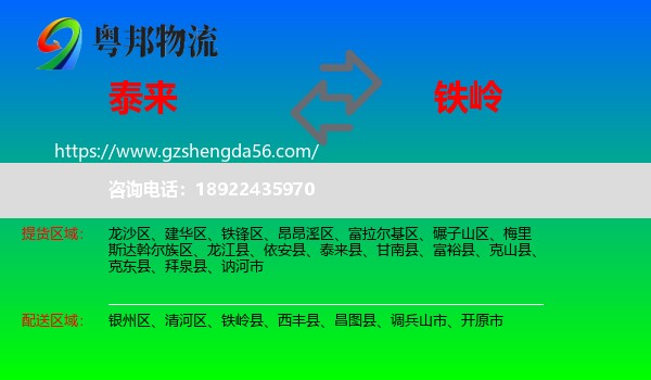 泰来县到铁岭物流