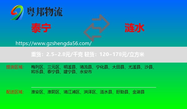 泰宁县到涟水县物流专线