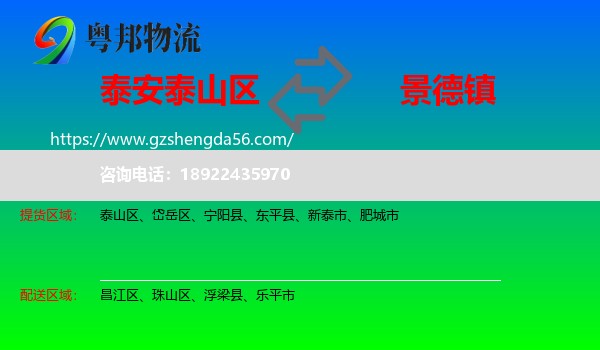 泰山区到景德镇物流