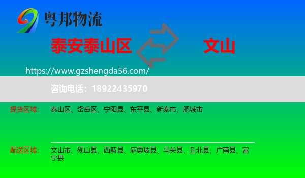 泰山区到文山物流