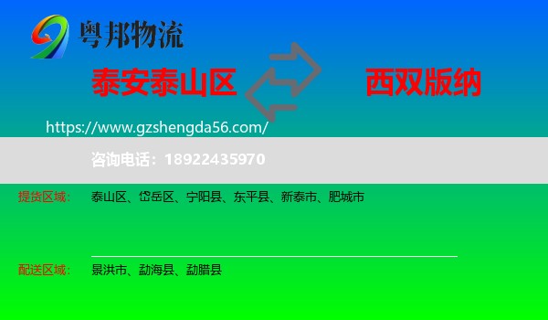 泰山区到西双版纳物流