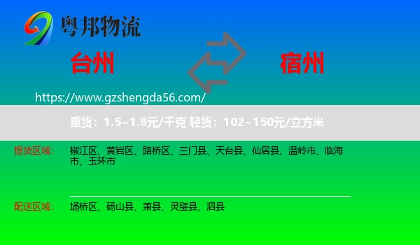 台州到宿州物流专线