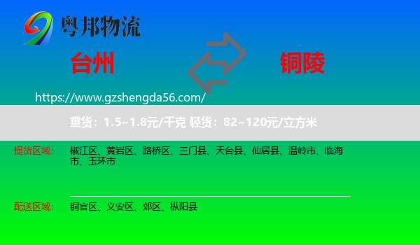 台州到铜陵物流专线