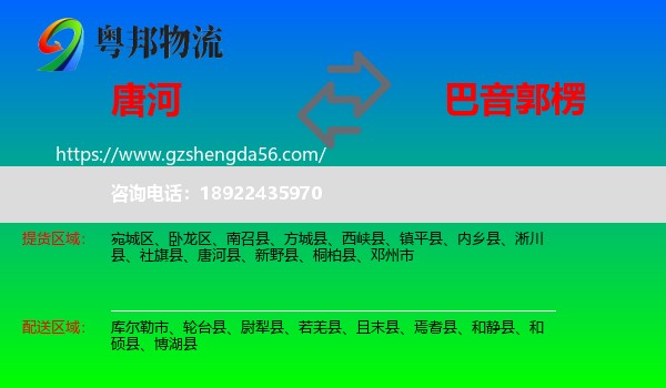 唐河县到巴音郭楞物流
