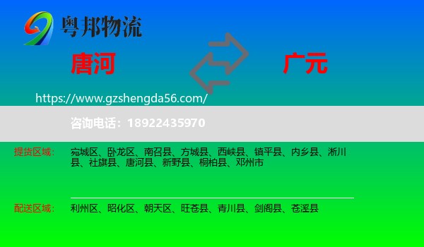 唐河县到广元物流