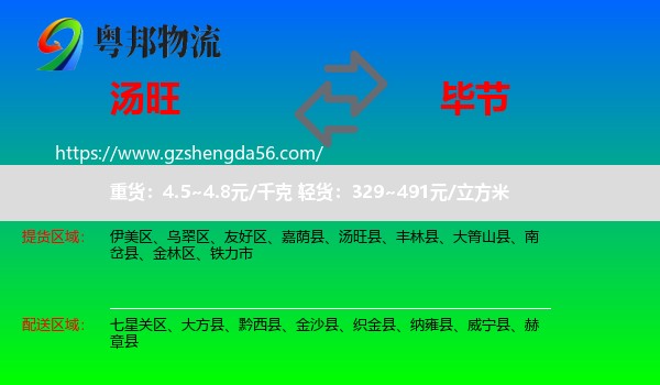 汤旺县到毕节物流