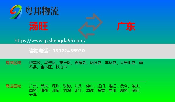 汤旺县到广东物流