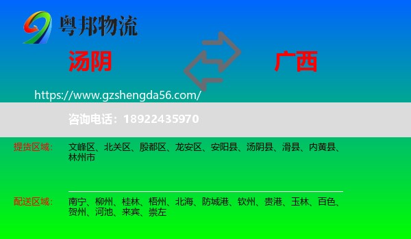 汤阴县到广西物流