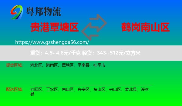 覃塘区到南山区物流专线