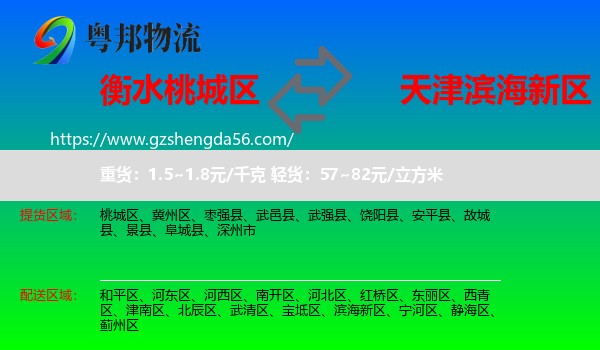 桃城区到滨海新区物流专线