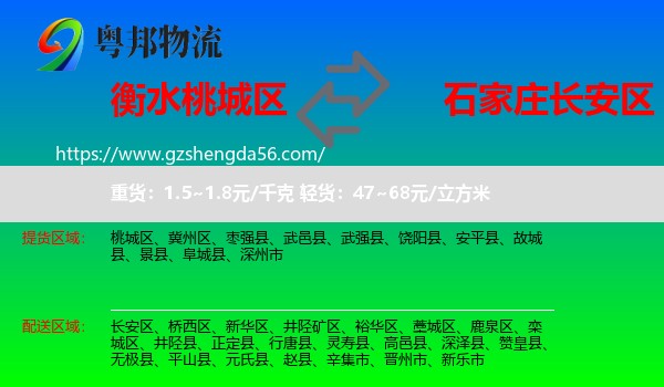 桃城区到长安区物流专线
