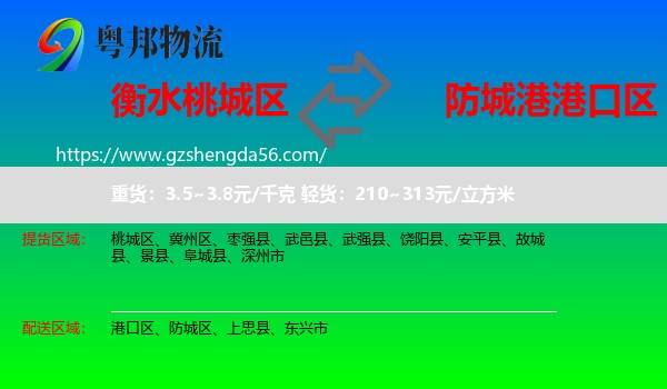 桃城区到港口区物流专线