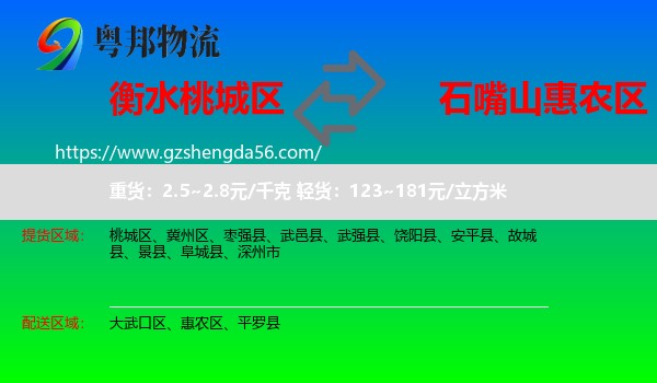 桃城区到惠农区物流专线