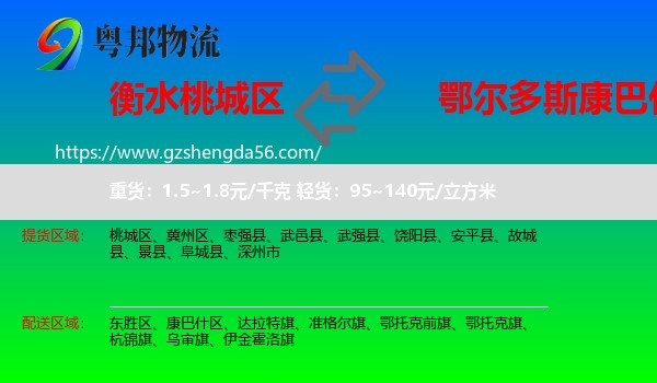 桃城区到康巴什区物流专线