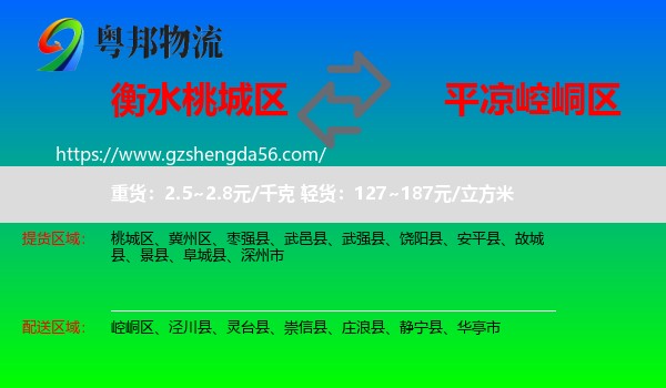 桃城区到崆峒区物流专线