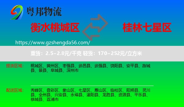 桃城区到七星区物流专线