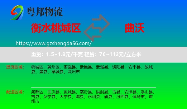 桃城区到曲沃县物流专线