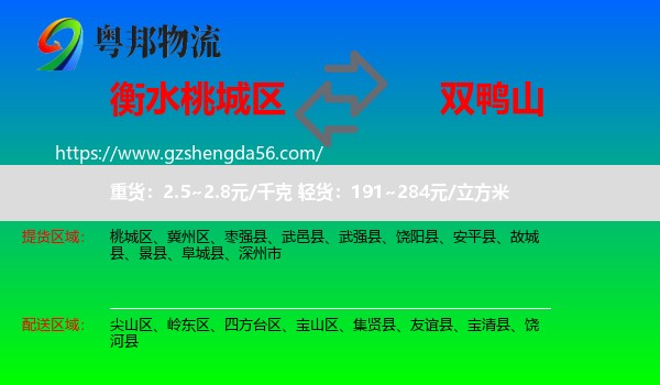 桃城区到双鸭山物流专线