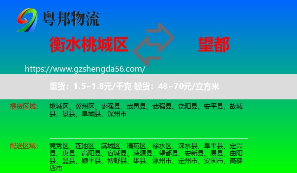 桃城区到望都县物流专线