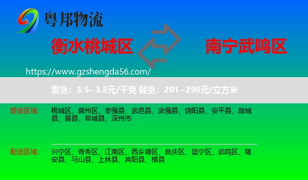 桃城区到武鸣区物流专线