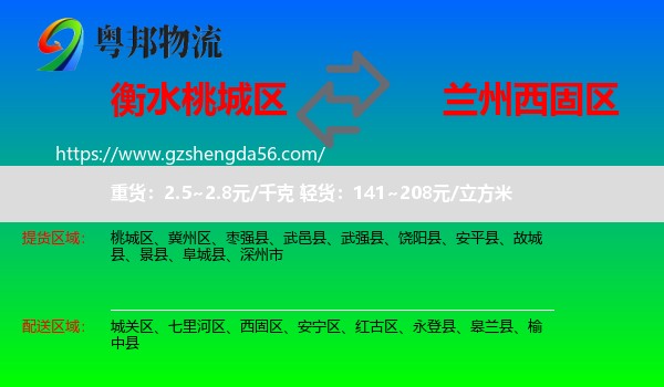 桃城区到西固区物流专线