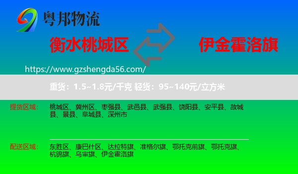 桃城区到伊金霍洛旗物流专线