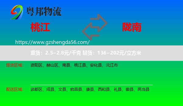 桃江县到陇南物流