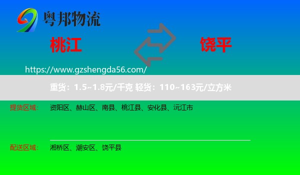 桃江县到饶平县物流专线