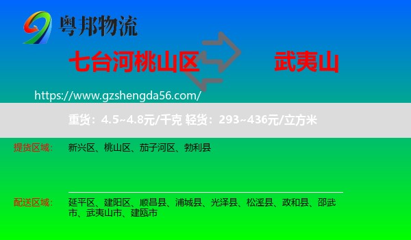 桃山区到武夷山市物流专线