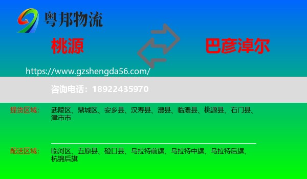桃源县到巴彦淖尔物流