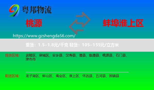 桃源县到淮上区物流专线
