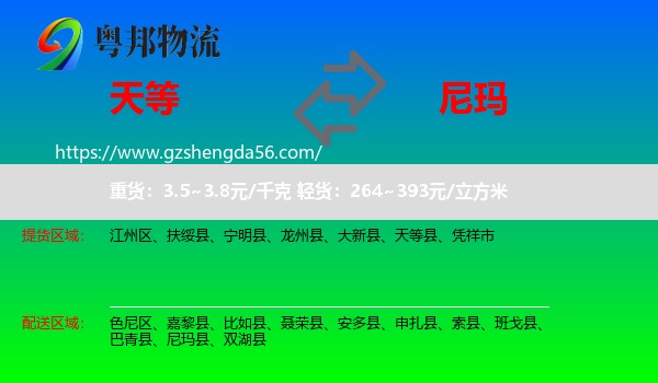 天等县到尼玛县物流专线