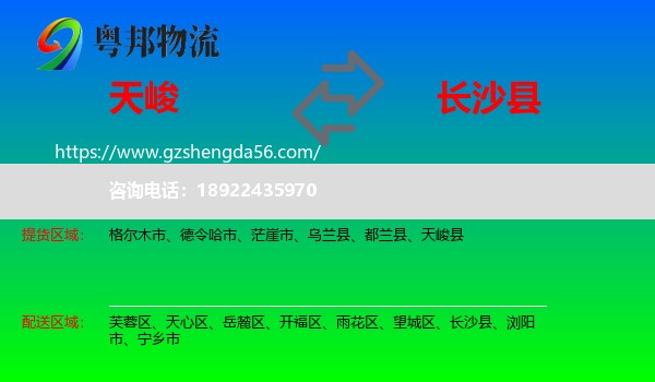 天峻县到长沙县物流专线