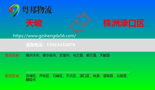 天峻县到渌口区物流专线