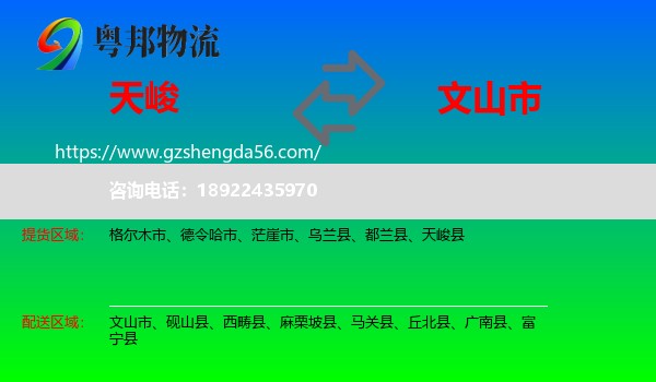 天峻县到文山市物流专线