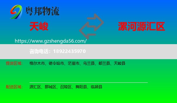 天峻县到源汇区物流专线