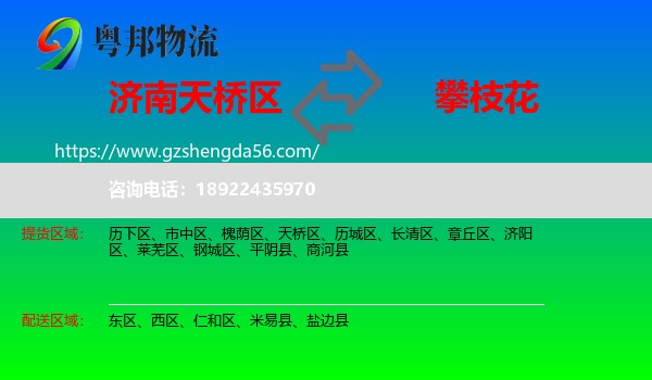 天桥区到攀枝花物流专线
