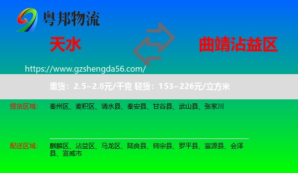 天水到沾益区物流专线