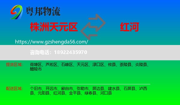 天元区到红河物流