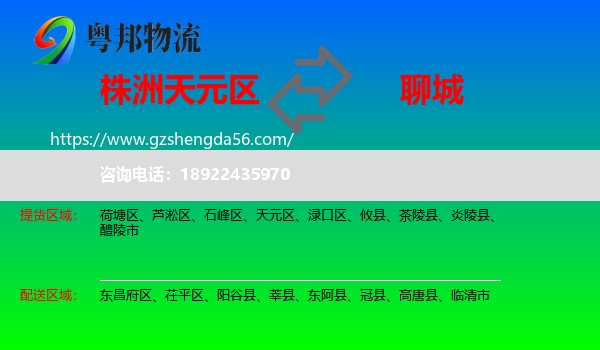 天元区到聊城物流