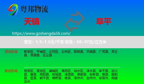 天镇县到阜平县物流专线
