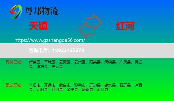 天镇县到红河物流