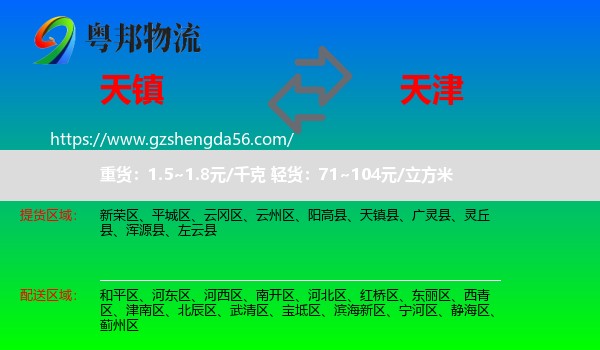 天镇县到天津专线